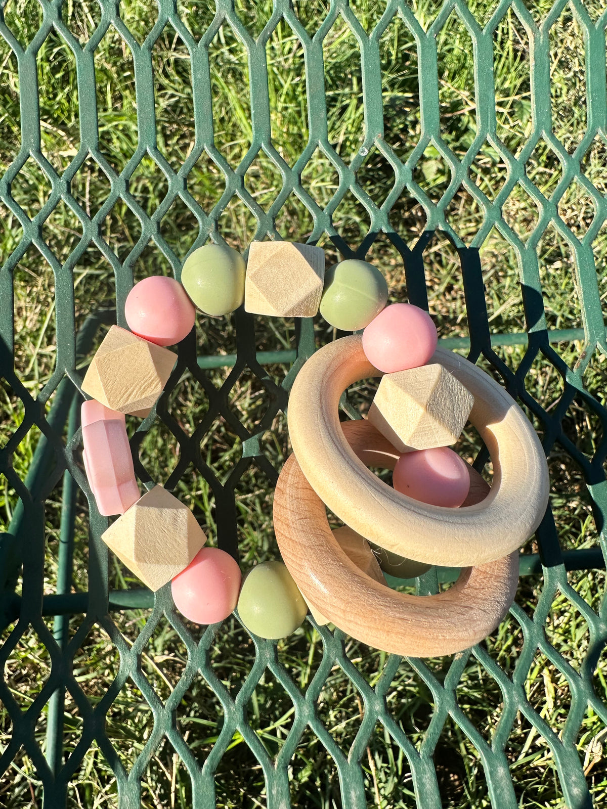 Pink & Sage Cactus Rattle