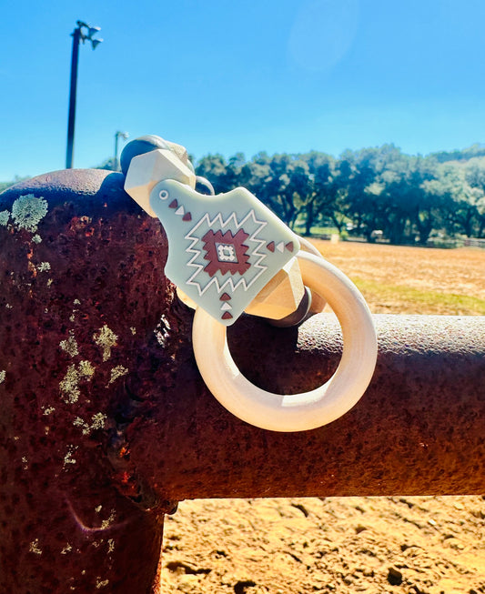 Sage Aztec Cow Tag Rattle