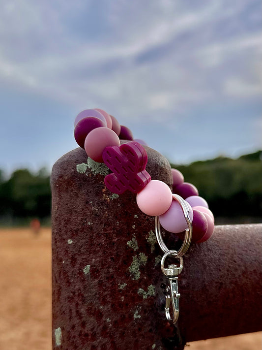 Wine Cactus Key Ring